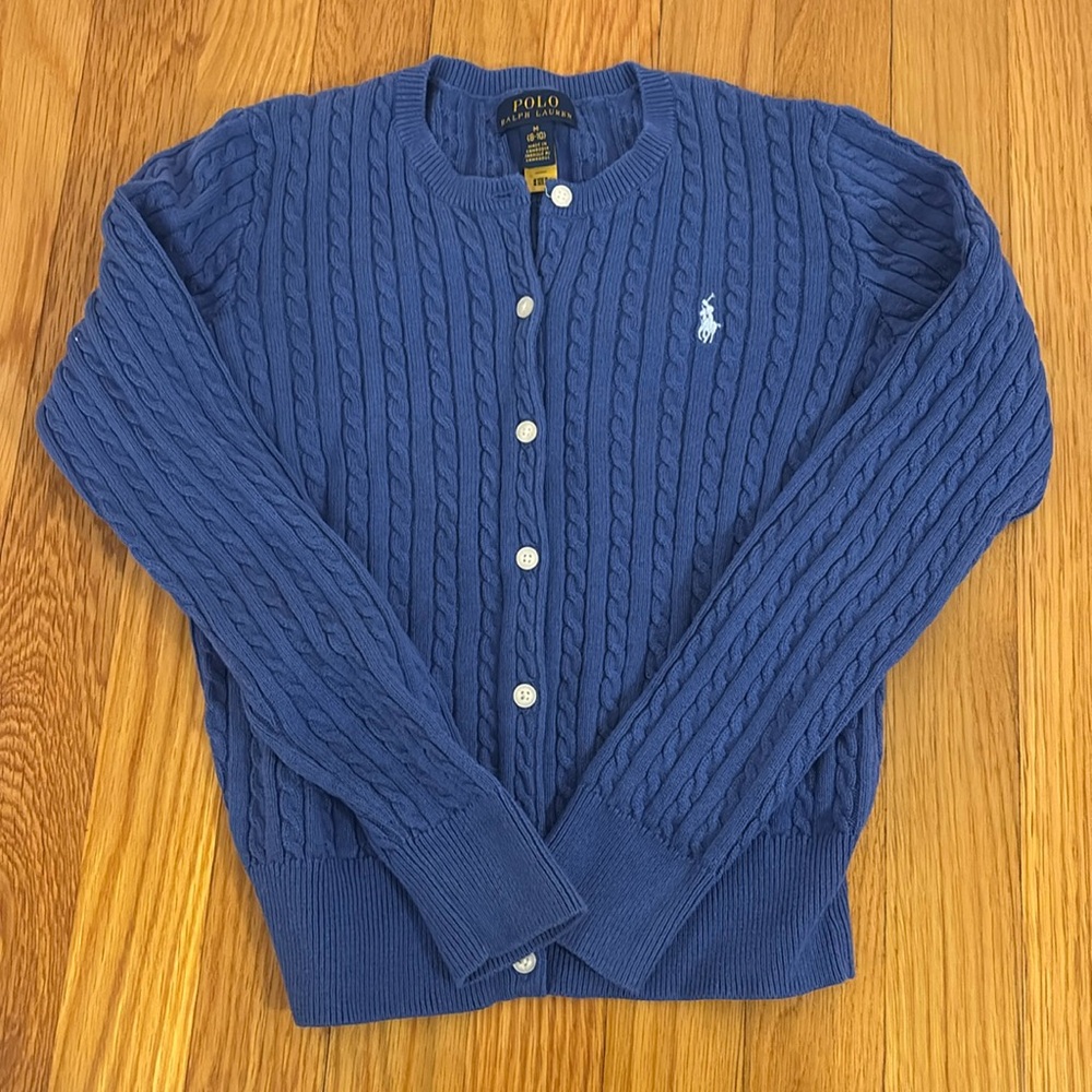 Polo Ralph Lauren, Girls Blue Cardigan, 8-10(M)